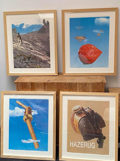 Panamarenko - 4 stuks - 1998 - gesigneerd en genummer 6/100, Antiek en Kunst, Kunst | Litho's en Zeefdrukken, Ophalen