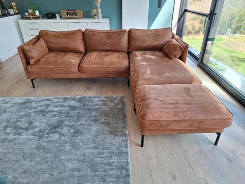 Cognac hoeksalon, Huis en Inrichting, Zetels | Complete zithoeken, Gebruikt, Ophalen