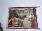 Oude schoolkaart - ontstaan Brugge, Antiek en Kunst, Antiek | Schoolplaten, Ophalen