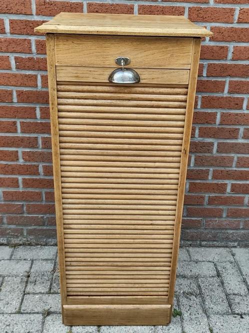 Ancien meuble classeur en chêne à rideau roulant +/- 1930, Antiek en Kunst, Antiek | Meubels | Kasten, Ophalen