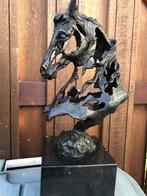 brons bronzen paarden hoofd buste sculptuur, Antiek en Kunst, Ophalen of Verzenden