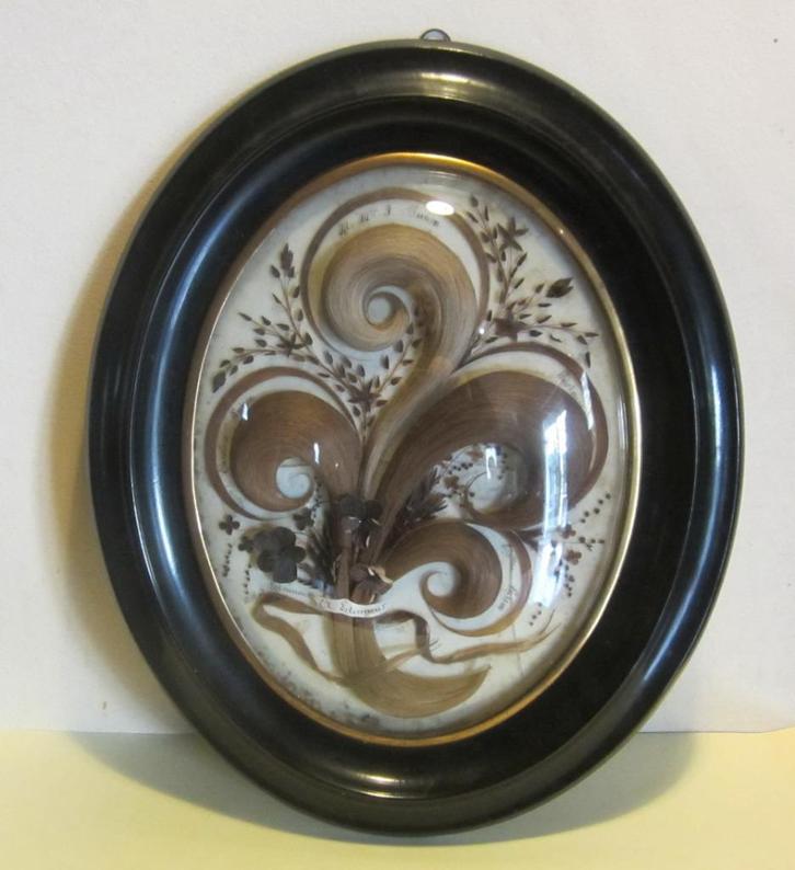 Antieke haarkader, haarwerk, familie memento mori /351, Antiek en Kunst, Antiek | Overige Antiek, Verzenden