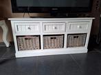 Wit tv meubel massief hout, Huis en Inrichting, Ophalen, 50 tot 100 cm, Zo goed als nieuw, Met lade(s)