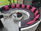Rond wit loungeset met tafel, Tuin en Terras, Ophalen, Gebruikt, Bank, Loungeset