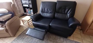 Lederen zetel zwart, Banc droit, Comme neuf, Enlèvement, Cuir