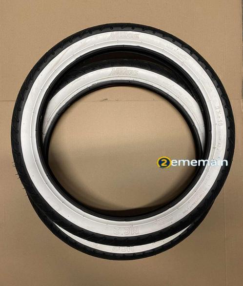 2 pneus flanc blanc Mitas 2.50-16 ((neuf)), Fietsen en Brommers, Brommeronderdelen | Algemeen, Nieuw, Overige typen, Verzenden