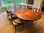 Lange eettafel met 8 stoelen, Ophalen, Zo goed als nieuw
