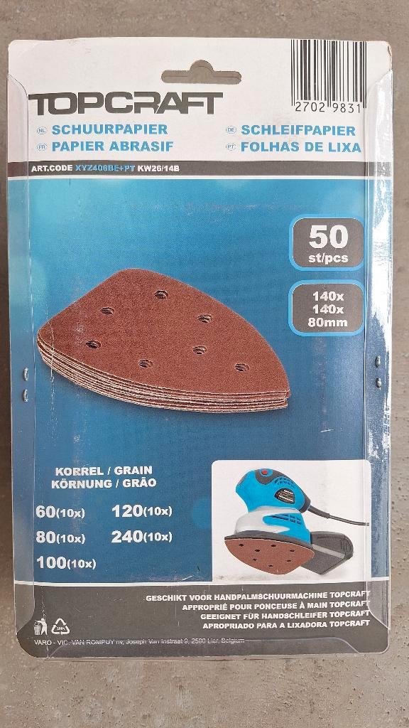 papier abrasif triangulaire 80 x 140 x 140 mm, Bricolage & Construction, Outillage | Ponceuses, Neuf, Autres types, Enlèvement ou Envoi