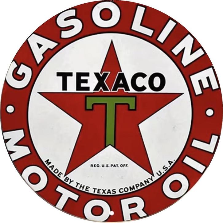 Panneau en métal huile moteur Texaco - rétro vintage mancave, Collections, Marques & Objets publicitaires, Neuf, Panneau publicitaire