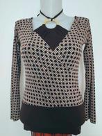 Y2K bruine en gouden top met geometrische patronen, stijl 20, Kleding | Dames, Topjes, Ophalen of Verzenden, Wit, Lange mouw