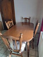 Tafel in hout uittrekbaar met 4 stoelen, Huis en Inrichting, Tafels | Eettafels, Ophalen