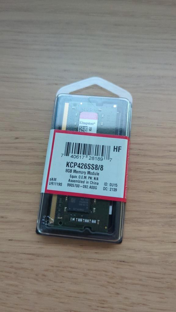 ValueRAM de Kingston Technology, Informatique & Logiciels, Mémoire RAM, Laptop, 8 GB, DDR4, Enlèvement