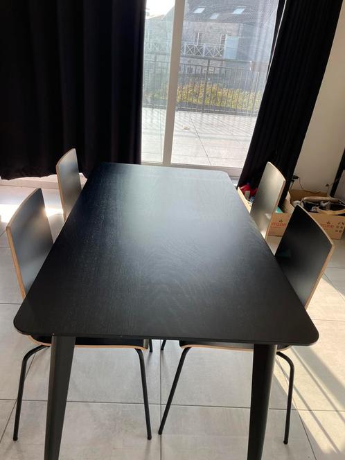 Set eettafel met 4 stoelen, Huis en Inrichting, Tafels | Eettafels, Gebruikt, 50 tot 100 cm, 100 tot 150 cm, Vier personen, Rechthoekig