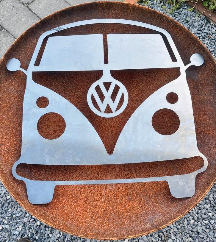 Vw t1 bus uitgesneden uit 2mm cortenstaal nieuw, Auto diversen, Autostickers, Ophalen of Verzenden
