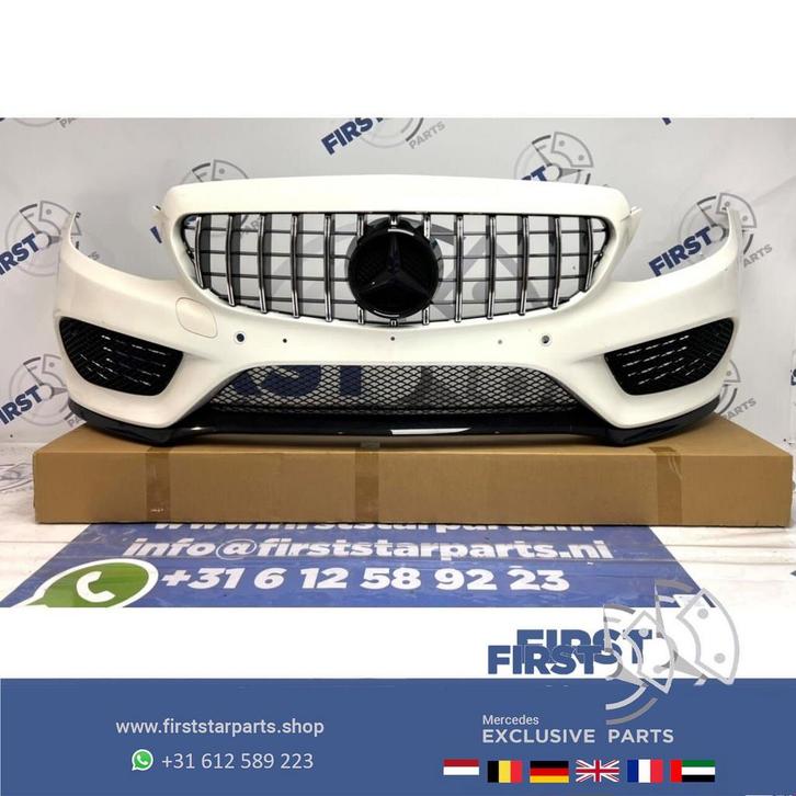 W205 C43 AMG VOORBUMPER + GT GRIL Mercedes C Klasse WIT COMP, Auto-onderdelen, Carrosserie, Bumper, Mercedes-Benz, Voor, Gebruikt