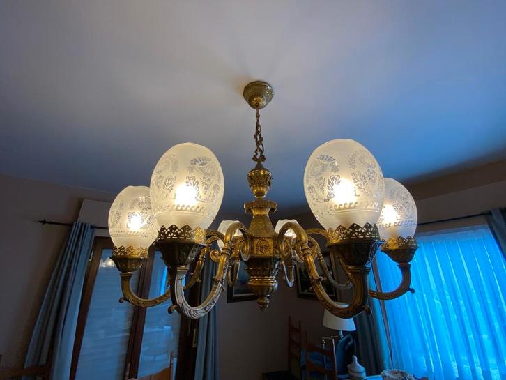 Lustre, Maison & Meubles, Lampes | Lustres, Comme neuf, Verre, Enlèvement