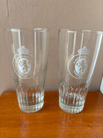 Oude bierglazen K Beerschot V.A.C beschikbaar voor biedingen