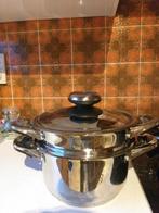 kookpot met stoominzet, Huis en Inrichting, Keuken | Potten en Pannen, Ophalen, Zo goed als nieuw, Inox