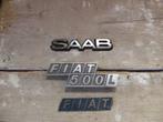 Auto embleem, auto logo, 1X Saab, 2X Fiat, (3 stuks), Utilisé, Enlèvement ou Envoi