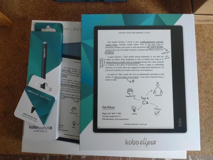 Kobo Elipsa + kobo stylus 2, Computers en Software, E-readers, Ophalen of Verzenden