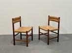 Set vintage stoelen stijl Perriand, Huis en Inrichting, Ophalen, Riet of Rotan, Gebruikt, Twee