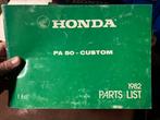 Partsmanual, onderdelenlijsten Honda Camino Custom, Motoren, Ophalen of Verzenden, Honda