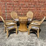 Table à manger vintage en rotin, 100 à 150 cm, 100 à 150 cm, Autres essences de bois, Vintage