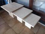 3 travertin salontafel  / bijzettafel, Ophalen of Verzenden