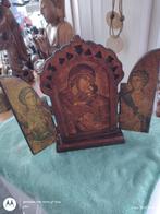 ancien triptyque religieux en set de voyage 20 x 22 cm, Antiquités & Art, Enlèvement ou Envoi