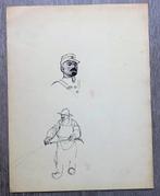 A576 Cecile Walton (toegeschr) inkttekening brandweerman, Antiek en Kunst, Ophalen of Verzenden