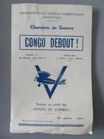 Folder Muziek Chansons de Guerre Congo Debout 1914 - 1918, Verzenden, Overige soorten, Foto of Poster