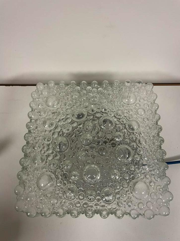 Plafong-wandlamp met bubbelglas van Hustadt Leuchten, 1950, Huis en Inrichting, Lampen | Plafondlampen, Glas, Ophalen of Verzenden