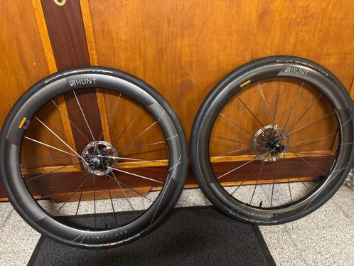 HUNT SUB50 LIMITLESS UD CARBON SPOKE DISC Wielset, Fietsen en Brommers, Fietsonderdelen, Zo goed als nieuw, Racefiets, Wiel, Ophalen