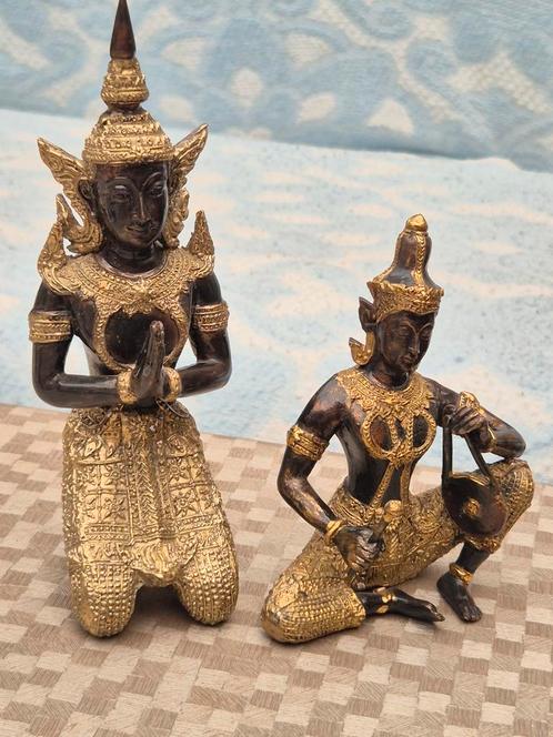 Vintage Thailandse Boeddha beelden tempelwachter en musicien, Huis en Inrichting, Woonaccessoires | Boeddhabeelden, Zo goed als nieuw