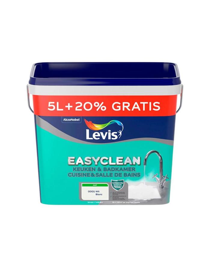 Levis EASYCLEAN Cuisine & Salle de Bain (5+1)L, Doe-het-zelf en Bouw, Verf, Beits en Lak, Nieuw, Verf, 10 tot 15 liter, Wit, Ophalen