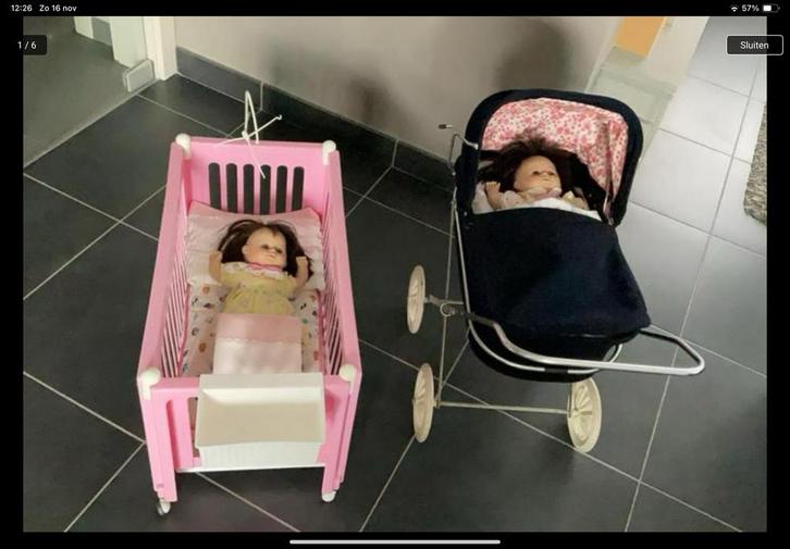 Poppenwagen en poopenbedje, Verzamelen, Poppenhuizen en Toebehoren, Gebruikt, Ophalen