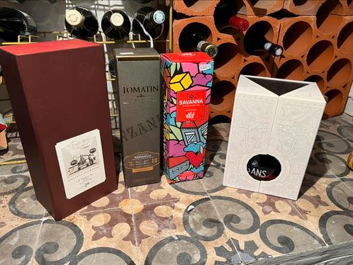 4 flessen uitzonderlijke sterke drank - rum - whisky, Verzamelen, Wijnen, Ophalen of Verzenden