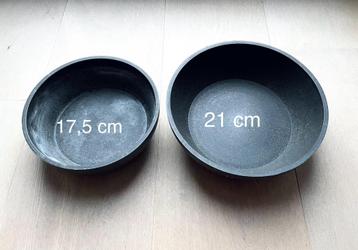 Set of 2 bowls, bamboo, non-slip