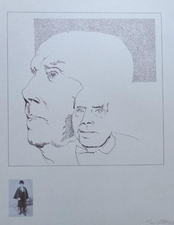 HERMAN SCHEPENS / FIGUREN / KLEURLITHO / 39x32cm / SIG beschikbaar voor biedingen