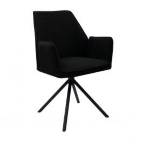 4 Draaistoelen Kick  Alex Zwart, Huis en Inrichting, Stoelen, Nieuw, Vier, Metaal, Stof, Zwart, Ophalen of Verzenden
