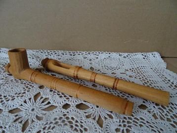 Vintage houten Afrikaanse pijp pijpen pijpje pijpjes 19cm beschikbaar voor biedingen