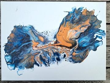 Abstract Modern Acryl canvas 30*40cm - oranje/blauw beschikbaar voor biedingen