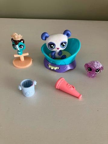 Littlest pet shop panda in draaimand + 2 kleine dieren, Verzamelen, Ophalen of Verzenden