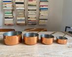 Lot de 4 casseroles en cuivre, Antiquités & Art, Antiquités | Bronze & Cuivre, Enlèvement, Cuivre