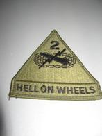 Badge „Hellon Wheels”, te naaien in 100% katoen. Isocè-drieh, Ophalen of Verzenden, Landmacht, Embleem of Badge