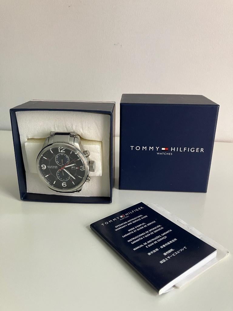 Horloge Tommy Hilfiger staal, Handtassen en Accessoires, Horloges | Heren, Gebruikt, Polshorloge, Overige merken, Staal, Staal