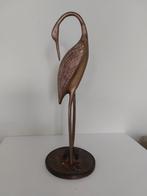 Vintage messing beeldje van een kraanvogel of ooievaar 24cm, Ophalen of Verzenden