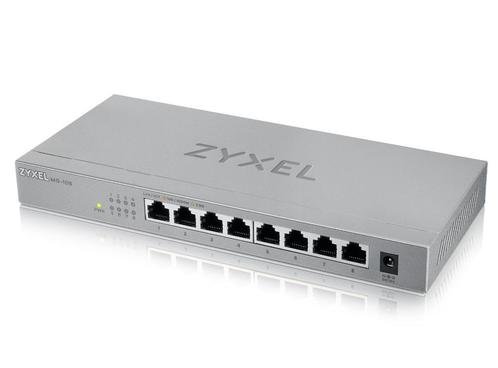 Zyxel MG-108 8-Port 2.5 Gigabit Switch, 2.5GbE, Silver, Computers en Software, Netwerk switches, Gebruikt, Ophalen of Verzenden