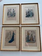 Set van 4 originele Franse modeprenten ca 1880-1881, Antiek en Kunst, Ophalen of Verzenden