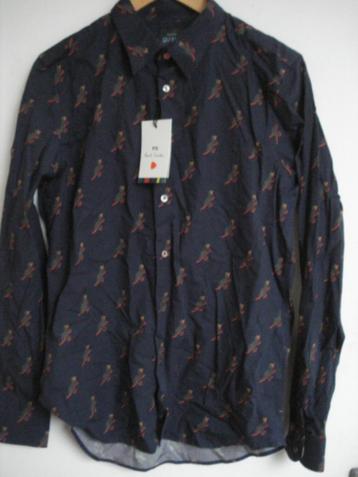 PS Paul Smith Dino M Medium hemd tailored fit marineblauw, Neuf, Tour de cou 39/40 (M), PS Paul Smith, Bleu